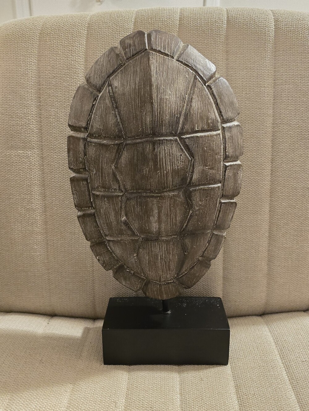 Large Resin Sea Turtle Shell Sculpture W/Stand